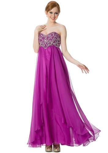 Studio 17 Chiffon Strapless Prom Dress 12562 Purple main image 1