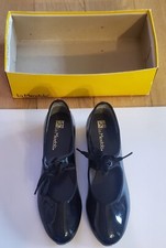 La Mendola Black Patent Flex Tap Dance Shoes Size 7 1/2 M Pre-Owned Never Used