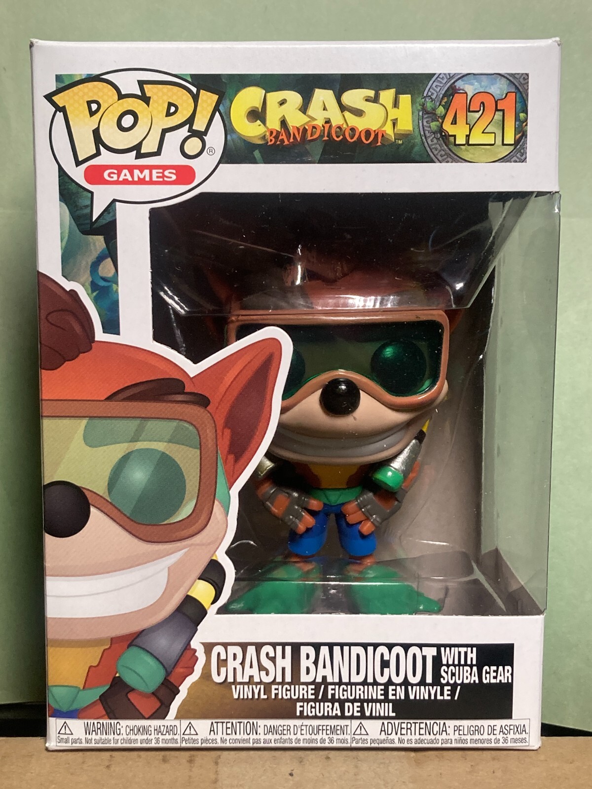 Funko Pop Crash Bandicoot 421 With Scuba Gear Damaged Box