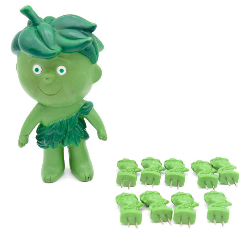 Vintage Big Jolly Green Giant Little Sprout Vinyl Figure Corn Cob