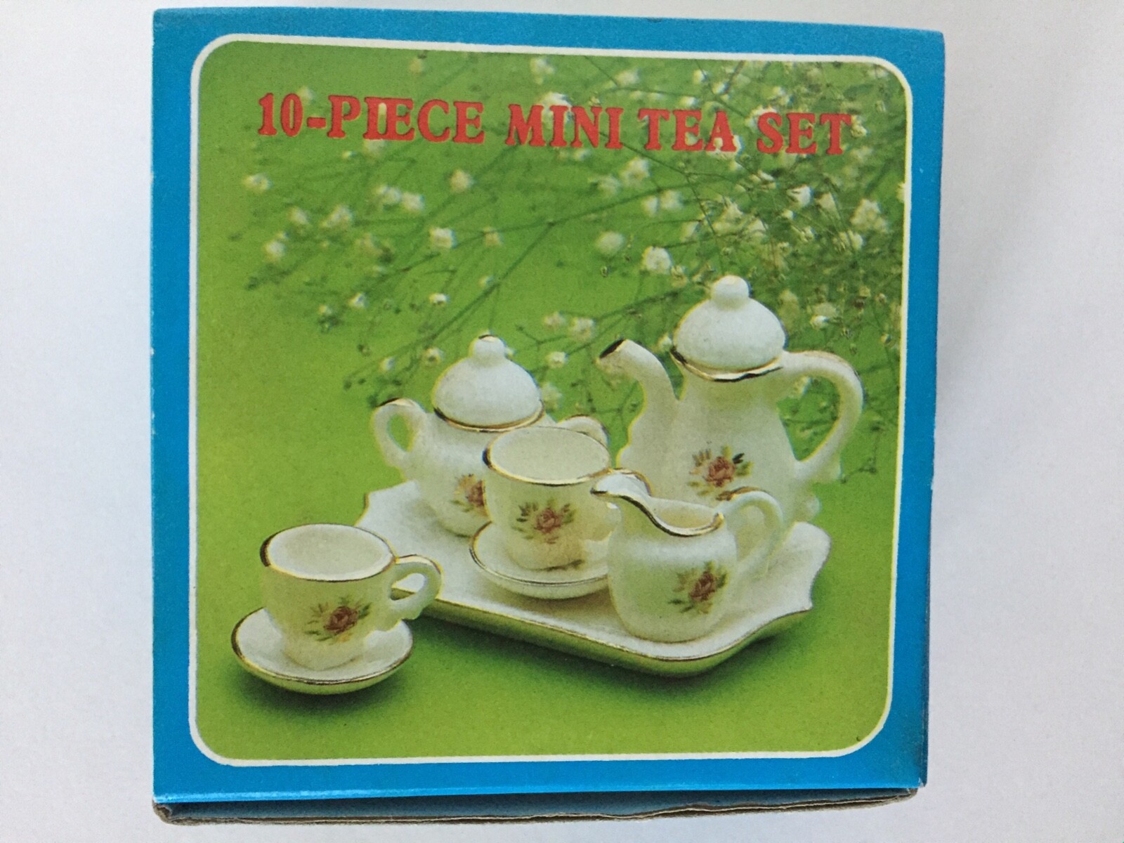 Vintage 10 Piece Mini Miniature Bone China Tea Set Child's Playset