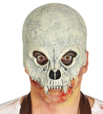 Half Vampire Skull Mask Halloween Fancy Dress Fangs Adults Latex Costume Dracula