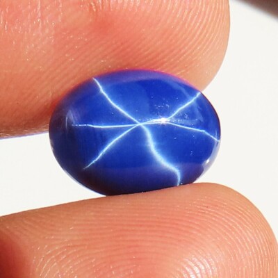 Natural 8.00CTS 6 Rays Blue Star Sapphire Oval Cabochon 10X14X5MM LOOSE Gemstone