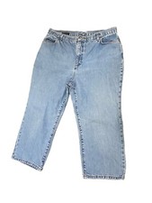 Vintage 90's Lands' End Jeans Womens Size 16 Light Blue Denim Mom High Rise Y2K