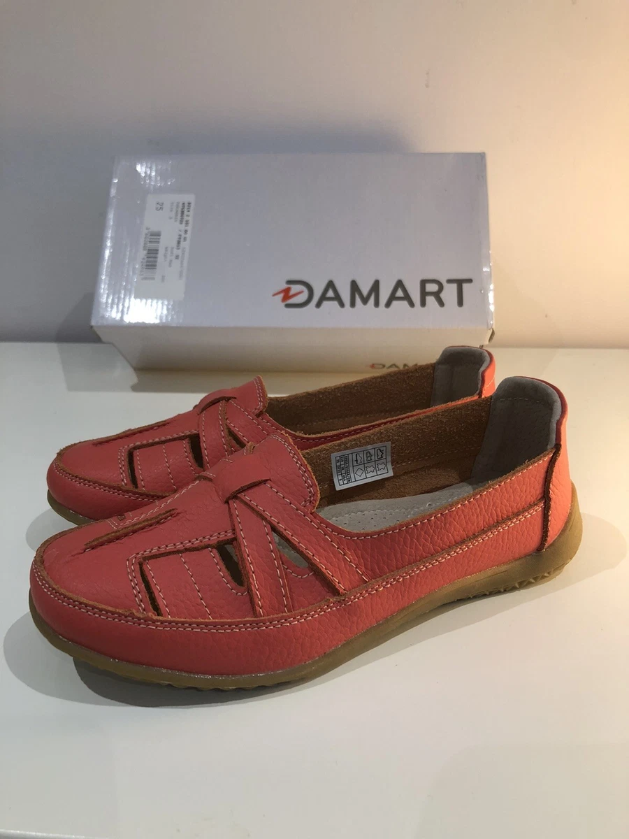 Damart Coral Soft leather slip on shoes womens size 3 new in box