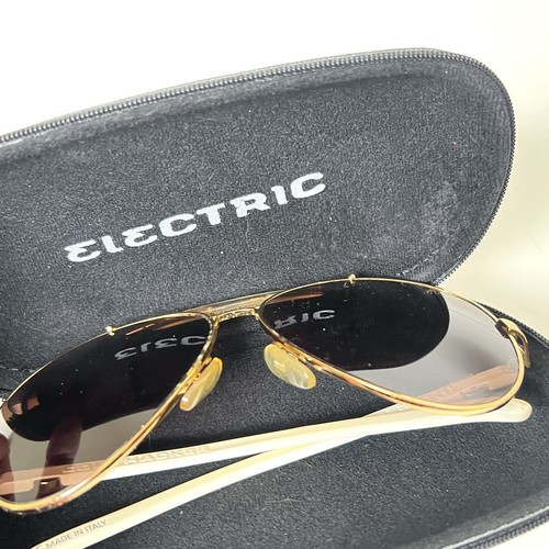 Elektrische Sonnenbrille Apocalypse jetzt inspiriert Col Thacker Made in Italy gold weiß - Bild 13 von 14