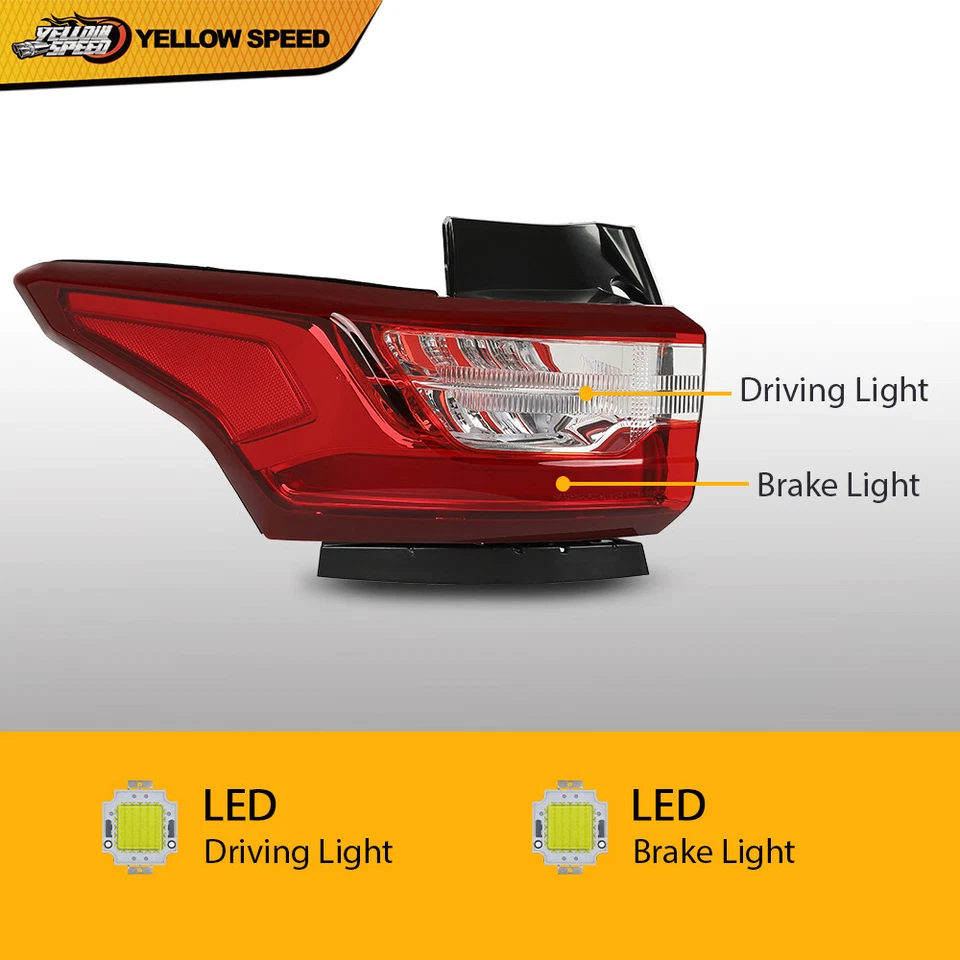Fit For 18-21 Chevrolet Traverse Outer LED Tail Light Brake Lamp Pair/Left/Right - Image 2 of 4