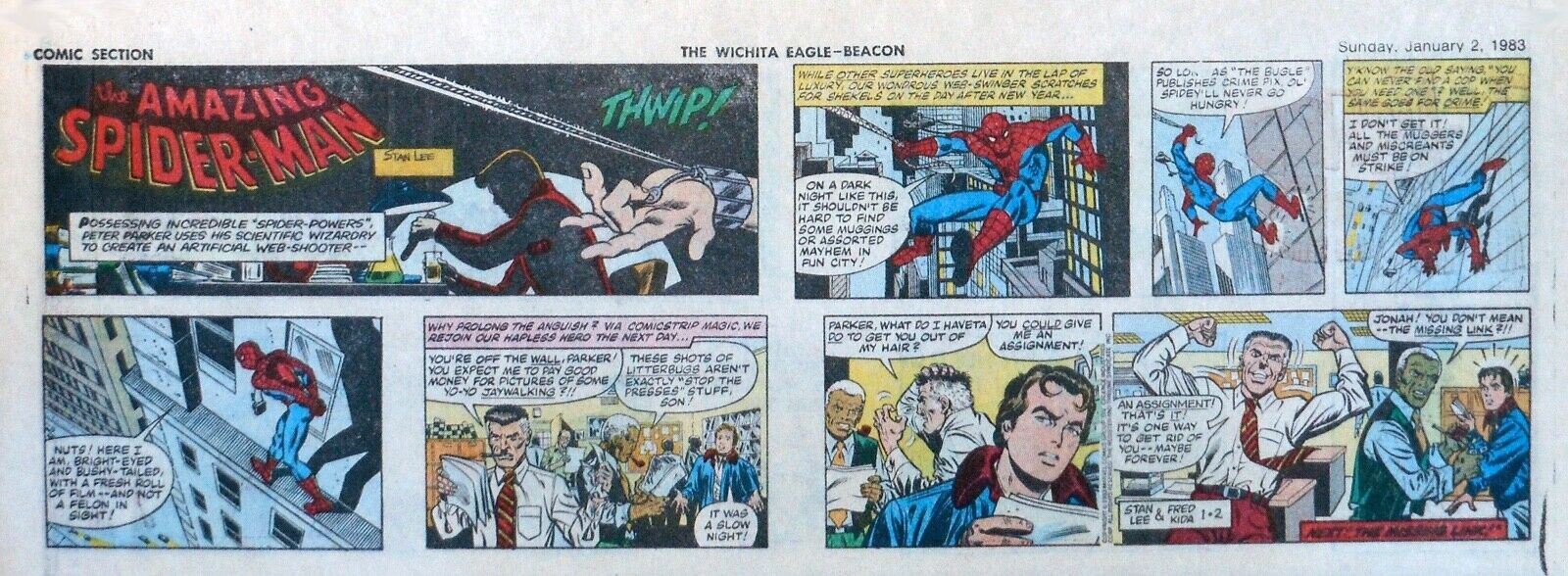 Amazing Spider-Man by Stan Lee - lot of 52 Sunday comic pages - Complete 1983