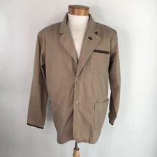 Scandia Woods L Safari Light Jacket Beige L/S 2 Button Camping Hiking
