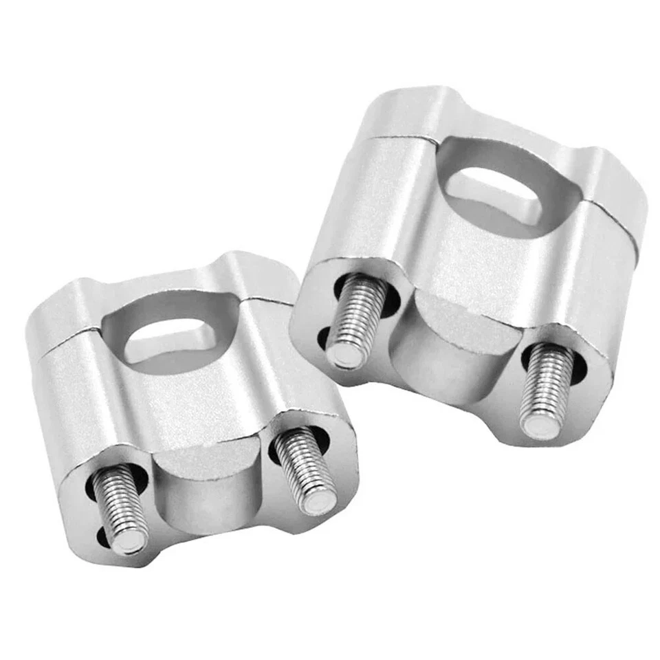 Adaptador de braçadeira de montagem risers barra guidão liga de alumínio CNC prata 7/8" 22 28mm - Imagem 4 de 4