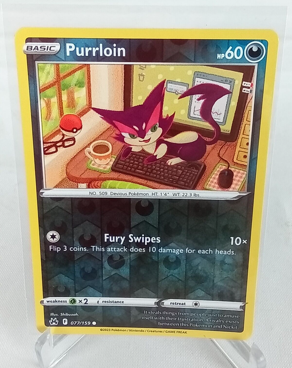 ぽろまる Purrloin 77/159 Crown Zenith Reverse Holo Pokémon 2023 | eBay