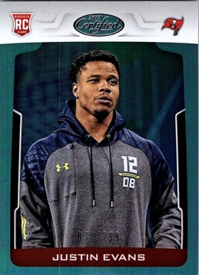 2017 Certified Mirror Silver #183 Justin Evans RC 038/299
