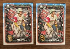 (2) 2024 TOPPS Holiday Baseball JACKSON MERRILL RC Rookie Base Cards #H160