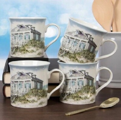 4 See Breeze Fine China Tassen Geschenk verpackt entworfen von Macneil Studio