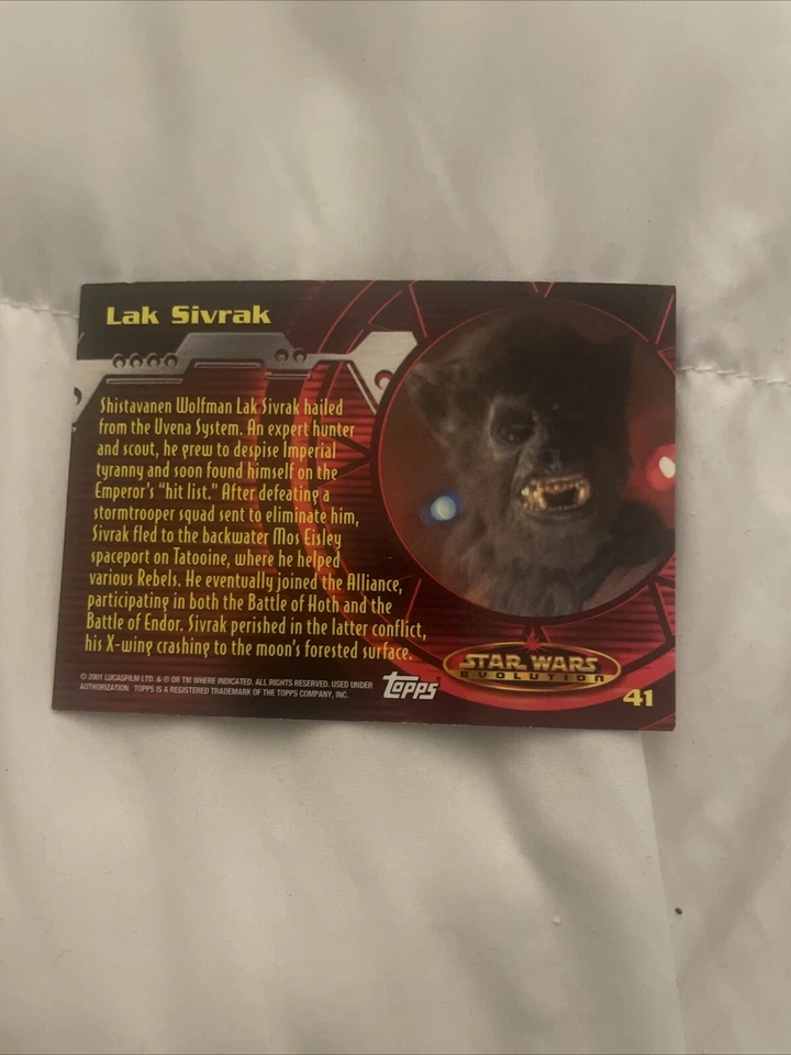 2001 Topps Star Wars: Evolution Lak Sivrak #41 NM - Image 2 of 2