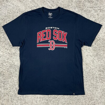 Boston Red Sox Shirt Adult XL Tee 47 Brand Spellout Logo Graphic