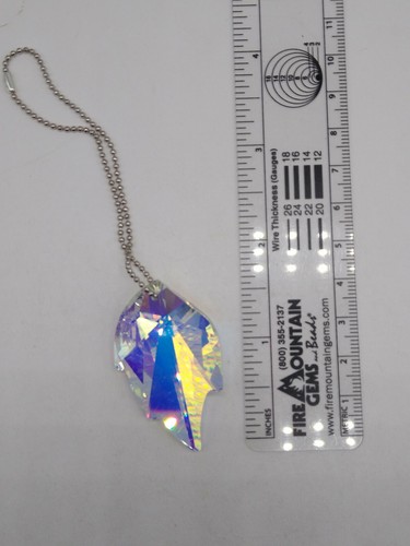 Swarovski Crystal Clear AB 45mm Leaf 6735 Suncatcher/ Prism; Large! - Picture 2 of 2