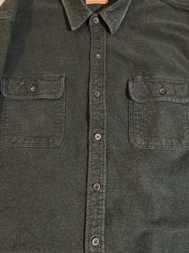 Camisa de franela Moose Creek Legendary de franela gamuza cepillada para hombre 3XL verde Foto 4 de 4