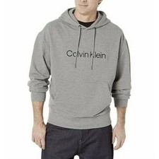 Calvin Klein Men's Relaxed Fit Lightweig Hoodie Drawstring Gray Large Casual Ne