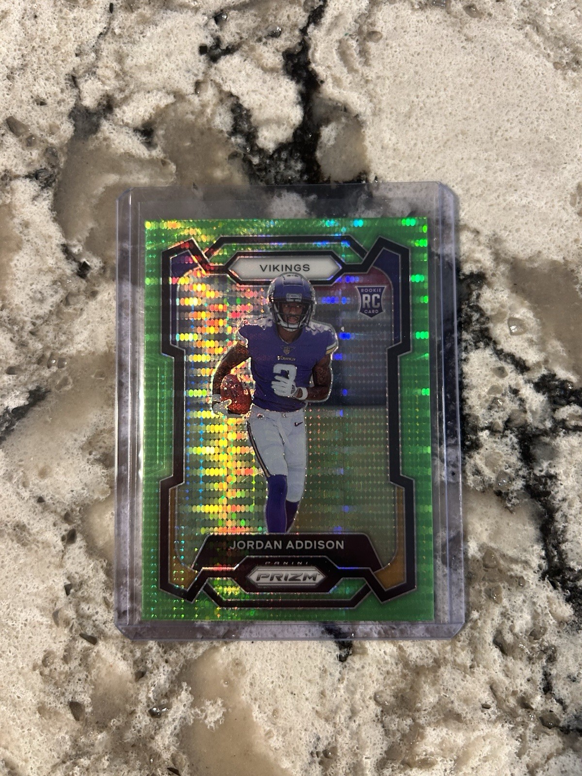 2023 Panini Prizm - Rookies Jordan Addison #368 Neon Green Pulsar Prizm (RC)