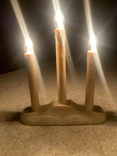 Christmas 3 Light Candolier Electric Candelabra Holiday Decor Works  new bulbs