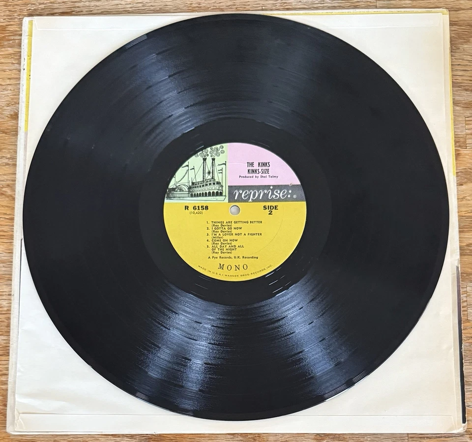 Kinks Kinks-Size- Reprise R-6158 Mono 1st Press W/Tri-Color Label (1965) VG+ - Image 4 of 4