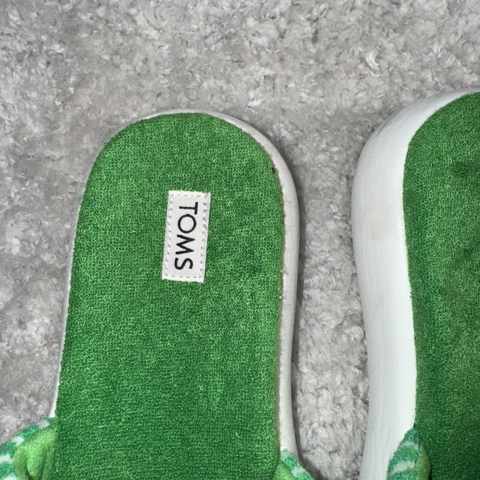 TOMS Slides Aqua Rayas Terry NUEVO Mujer Talla 5 Zapatos Verdes  Foto 2 de 4