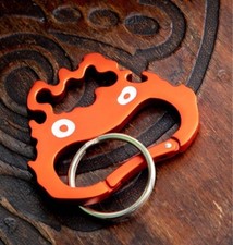 Studio Ghibli Howl's Moving Castle Calcifer Face Carabiner Keychain From Japan