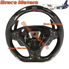 CUSTOM BLACK LEATHER LED Carbon Fiber Steering Whee for Acura TL ILX ZDX 09-22