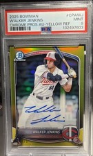 2025 Bowman Chrome Walker Jenkins Auto Prospect TRUE Yellow Refractor /75 CPA-WJ