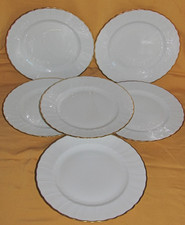 Série de 6 assiettes plates en porcelaine de Limoges Bernardaud Verlaine 24,5 cm