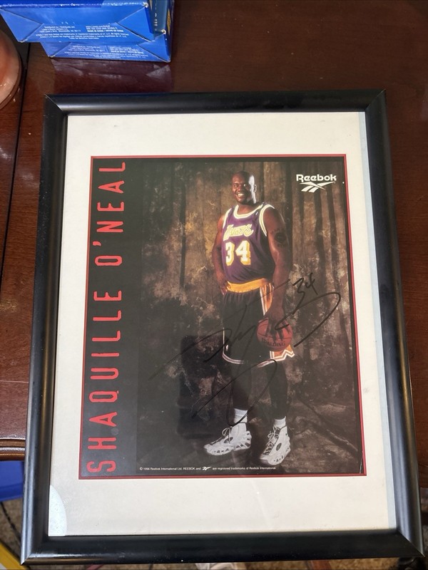 Shaquille O'Neal Autographed Photo Reebok NBA Los Angeles Lakers No Coa