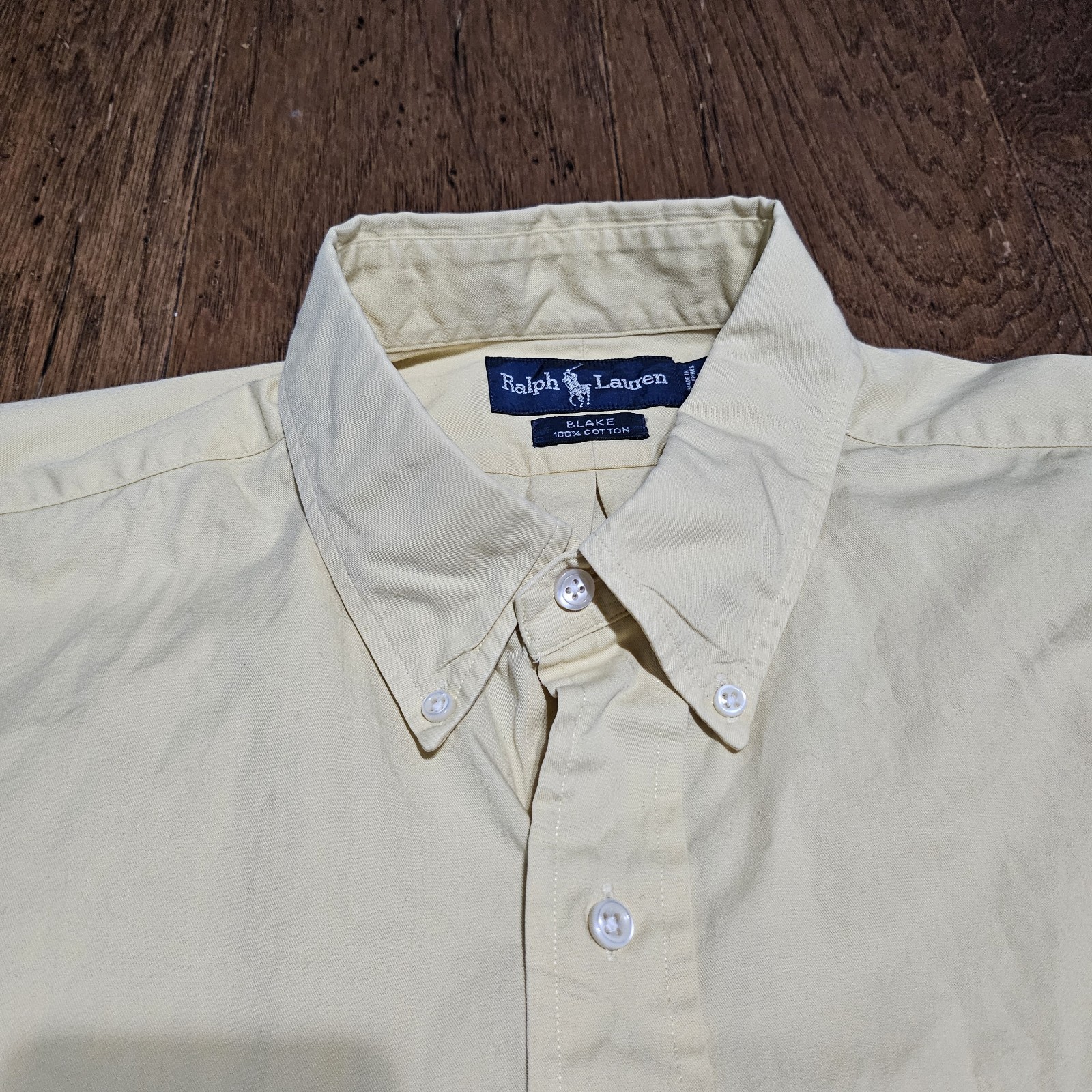 Polo Ralph Lauren Blake camicia bottoni extra large giallo carne pony outdoor uomo