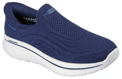 NEW WOMENS SKECHERS SLIP INS RELAXED FIT GO WALK ARCH FIT N-JOY Navy White KNIT