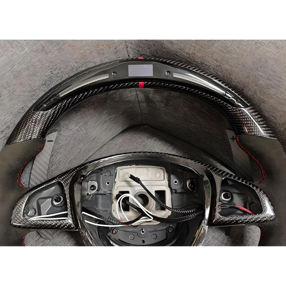 Volante LED fibra carbono para Mercedes Benz C63 C43 E63 E43 S65 S63 AMG Foto 3 de 4