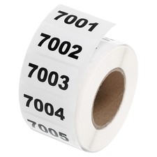 1 Roll Inventory Number Sticker 1.6x0.8" 7001-8000 Consecutive Number Sticker
