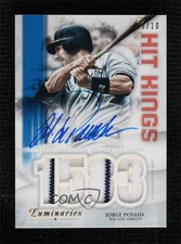 2019 Topps Luminaries Hit Kings Relics Blue Relic 9/10 Jorge Posada Auto 8q5
