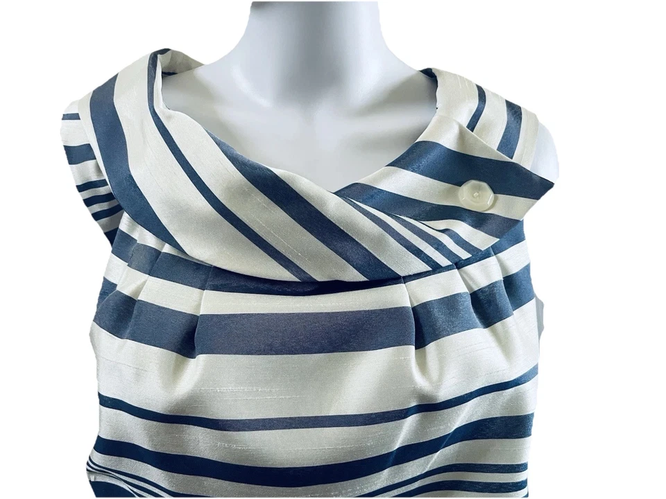 "Vestido Vaina Madison Leigh Talla Grande 24W Azul Cinturón Hasta la Rodilla Busto 52"" Nuevo con Etiquetas" Foto 4 de 4