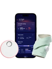 Owlet Dream Sock FDA Cleared Smart Baby Monitor with Live Health Readings Mint