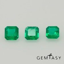 Cut stone - Emerald Colombian hydrothermal lab grown, Octagon 5x5mm 0.64ct