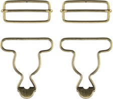 2Pairs Overall Buckles Replacement Adjustable Jean Overalls 1.5 inch, Brown