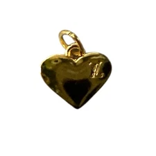 LV Gold Double Sided Mini Heart Charm 14MM