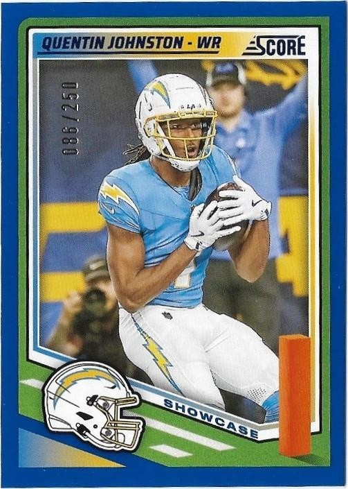 QUENTIN JOHNSON 2025 Panini Score 86/250 Showcase #130 Chargers TCU 🔥🏈🔥