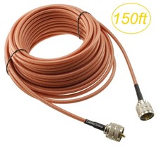 150ft RG400 Double-Braided SPC Shield with UHF PL259 Male/Male 50 Ohm Coax Cable