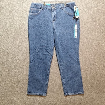 NWT Lee Womens Jeans Size 16 W P Relaxed Fit Straight Leg High Rise Blue Short