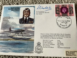 RAF SIGNED COVER SIGNED AIR VICE MARSHAL S N WEBSTER AFC WINNER.
