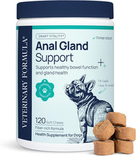 Anal Gland Support for Dogs   Vet-Formulated No Scoot Chews with Pumpkin, Ginger