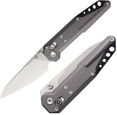 NOC Knives Dark Feather Folding Knife 3.13'' M390 Steel Blade Titanium Handle