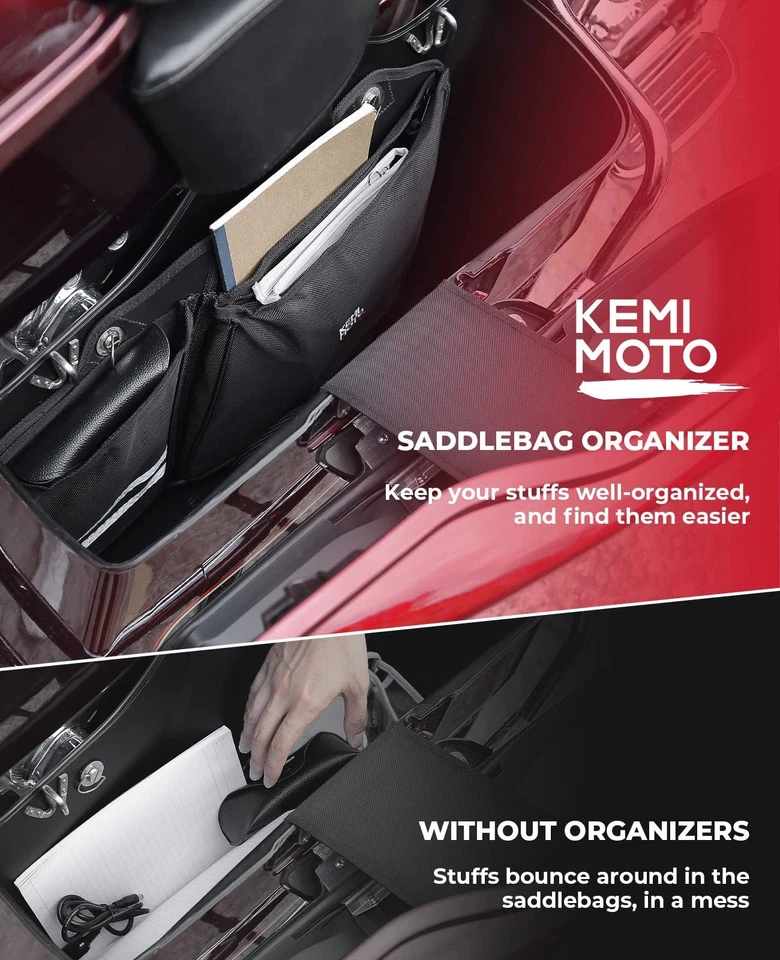 Alforjas organizadoras KemiMoto Harley Davidson Street Glide Road King 2014-2023 Foto 4 de 4
