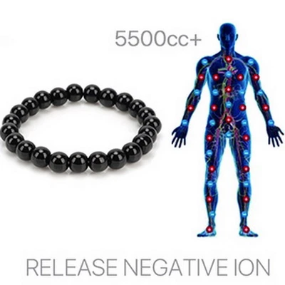 New Black Tourmaline Bracelet Adjustable Natural Stone Beaded Gift for Men Women